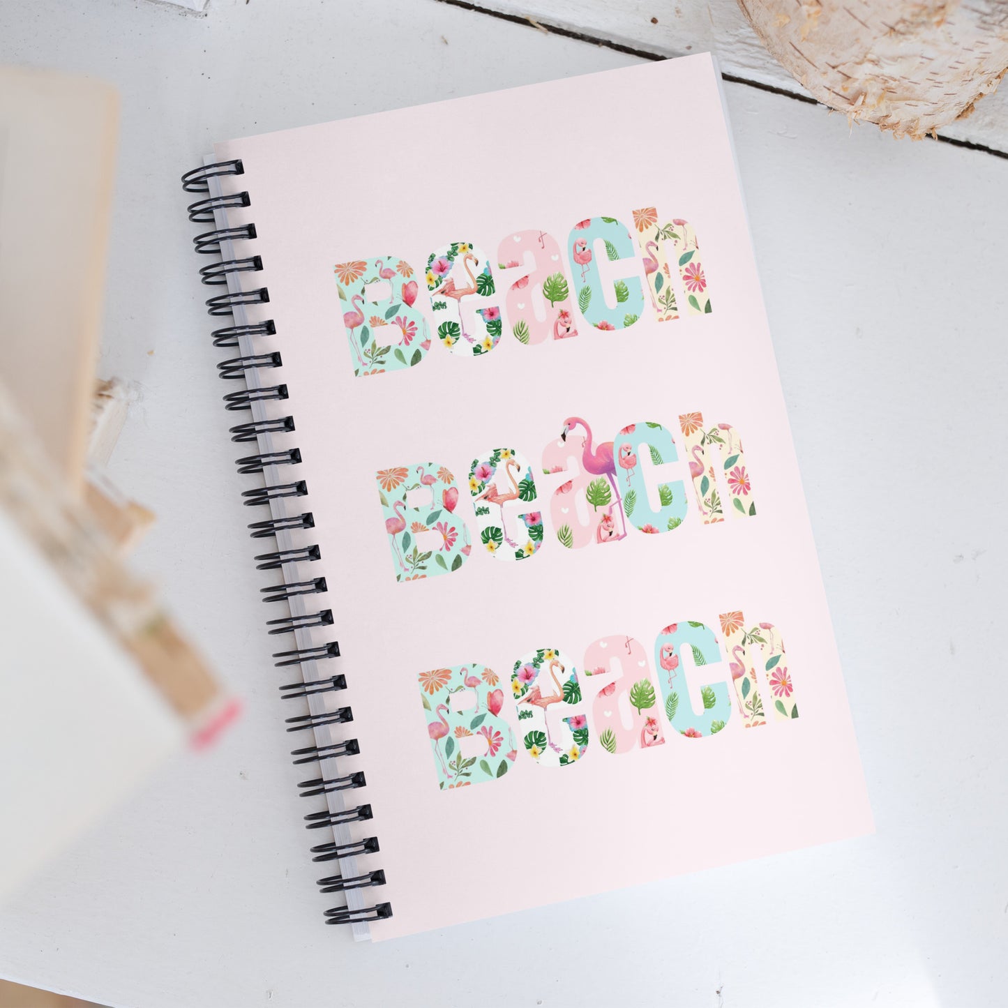 Beach Flamingo Spiral notebook