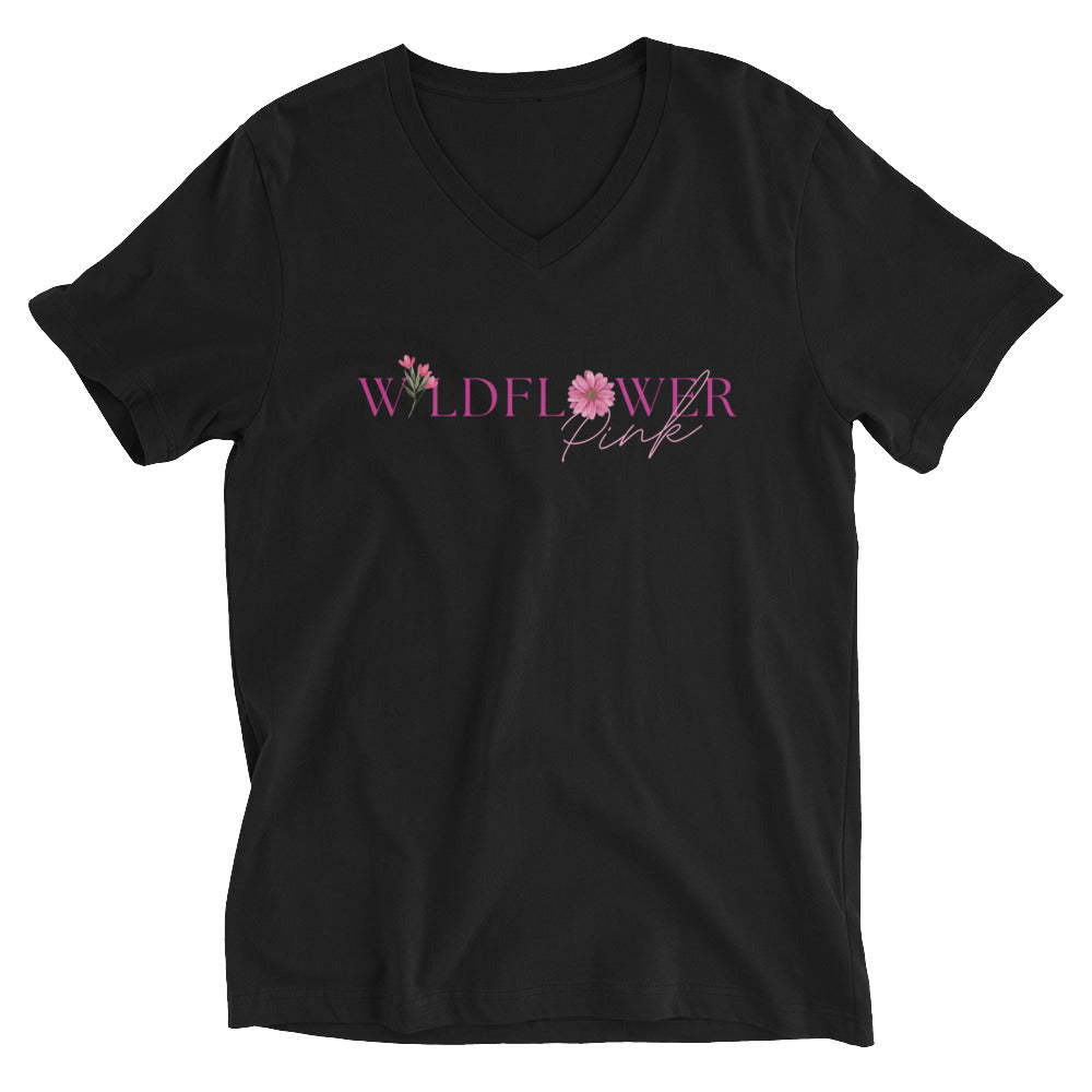 Wildflower Pink Short Sleeve V-Neck T-Shirt