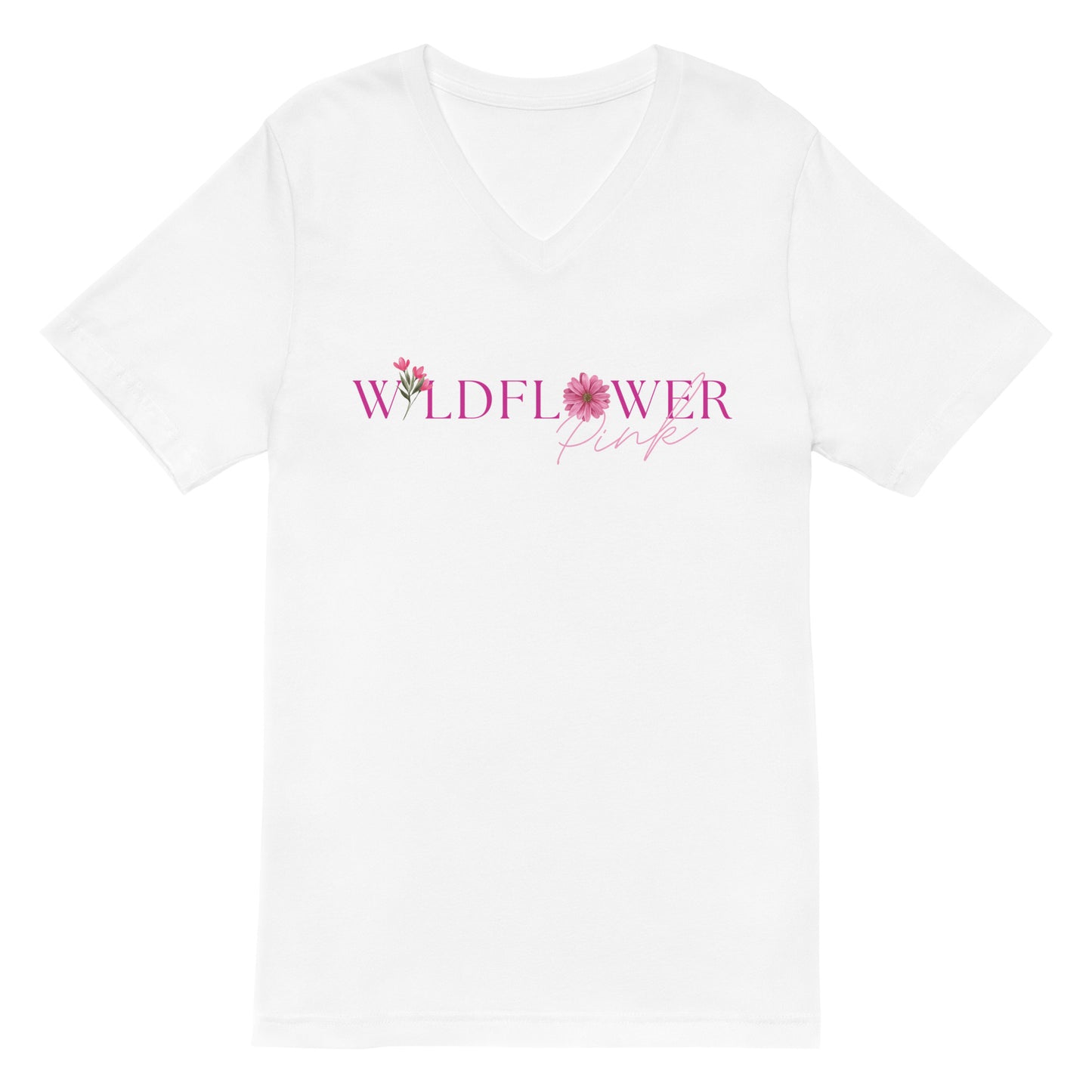 Wildflower Pink Short Sleeve V-Neck T-Shirt