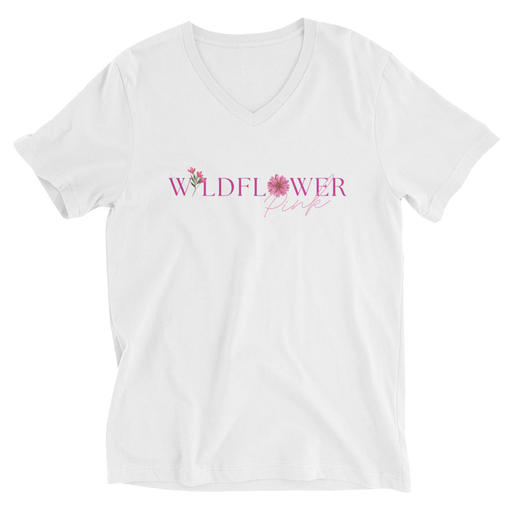Wildflower Pink Short Sleeve V-Neck T-Shirt