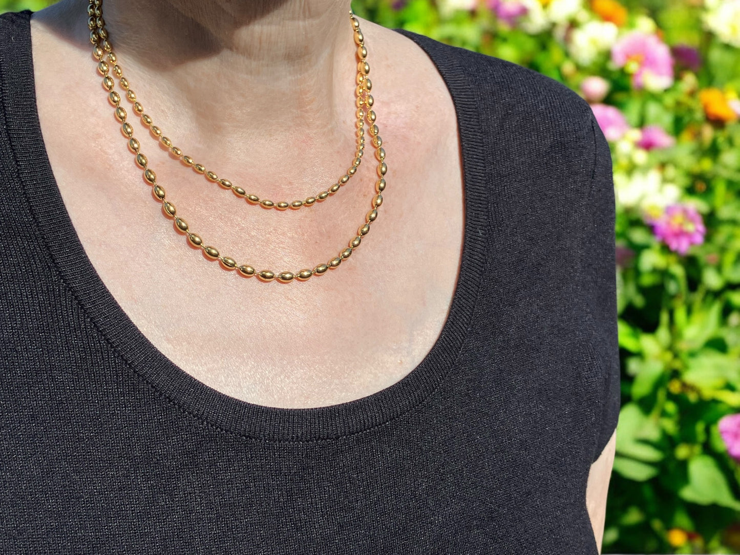 Double Strand Ball Chain Necklace