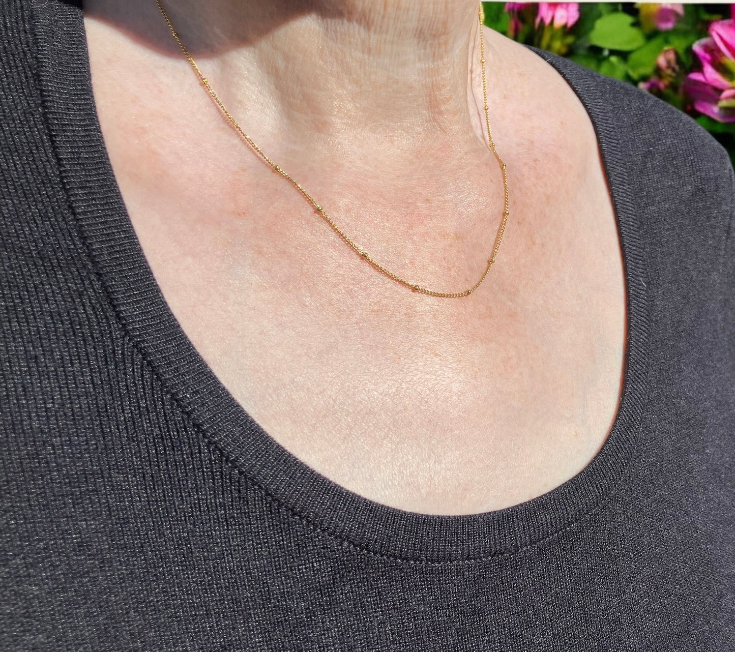 Dainty Beads and Chain Necklace