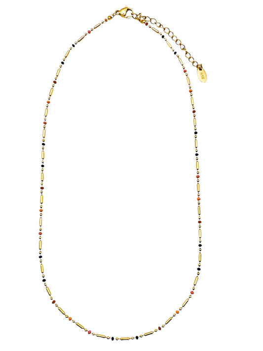 Multicolor gold and beads necklaces